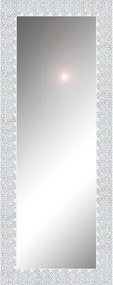 Specchio Fiorenza rettangolare in legno bianco argento 125 x 40 cm
