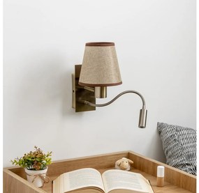 Brilagi - Applique a LED NUBILA 1xE27/25W/230V + LED/3W ottone/marrone