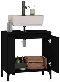 Mobile lavabo nero 58x33x60 cm in legno multistrato