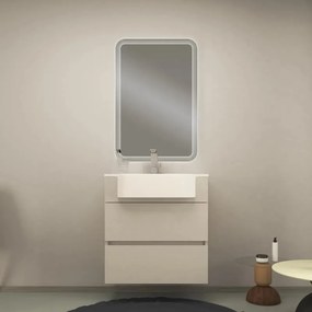 Mobile sottolavabo e lavabo Paris bianco L 70 cm 1 vasca 2 cassetti