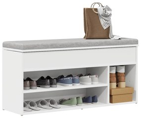 Scarpiera Bianca 102x30,5x45 Cm İn Legno Multistrato /