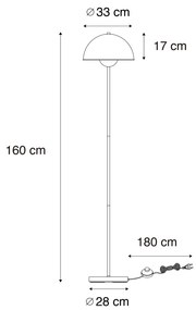 Lampada da terra intelligente nera con oro incl. Wifi A60 - Magnax
