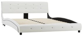 Letto con materasso memory foam bianco in similpelle 140x200 cm