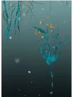 Edmond Petit Carta da parati Nautilus/ Méduses/ Nénuphars - Noir - Nénuphars gauche - Noir