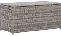 Baule da Giardino in Polyrattan 100x50x50 cm Grigio 46473