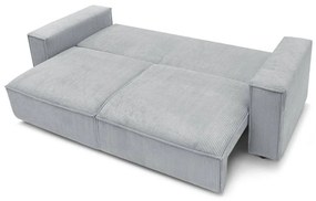 Divano letto in velluto a coste grigio chiaro 245 cm Nihad - Bobochic Paris