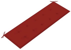 Panchina Batavia con Cuscino Rosso 150 cm Legno Massello Teak