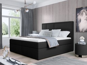 Letto matrimoniale boxspring Cardiff - 160 x 200 cm , Tessuto nero