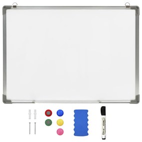 Lavagna Magnetica Bianca Cancellabile A Secco 70x50 Cm Acciaio /