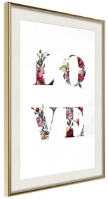 Poster  Floral Love  Cornice Quadri Cornice d'oro con passe-partout, Larghezza x Altezza Home decor 20x30