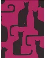 Tapete Omega Cats - Vintage Tapete von Sanderson - magenta