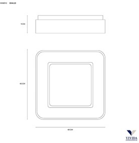 Inner-s plafoniera 40 sabbia 32w 3000k