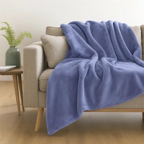 Coperta plaid 130x160 blu avio Flannel