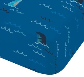 Lenzuolo con angoli per bambini blu per letto singolo 90x190 cm Jawsome Shark – Catherine Lansfield