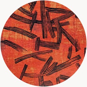 Tappeto rotondo jacquard lavabile da interno-esterno Kanji