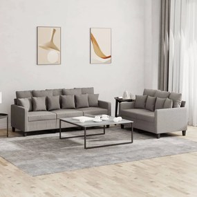 Set Di Divani 2 Pz Con Cuscini Tortora İn Tessuto /