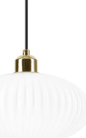 Lampadario a sospensione con filo HARMA 1xE27/15W/230V diametro 25 cm bianco/oro