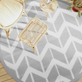 Tappeto Da Esterno Arakıl Grigio Ø200 Cm İn Pp /