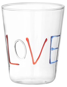 Bicchiere scritta Love in vetro borosilicato, da 380 ml