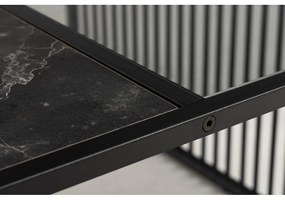 Tavolino nero con piano in vetro 80x80 cm Strington - Actona