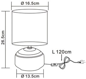 Globo 21624 - Lampada da tavolo IGA 1xE14/40W/230V grigio/ceramic