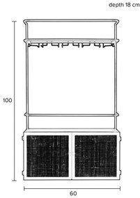 Portabottiglie in rattan nero 18x100 cm Guuji - White Label