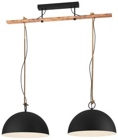 Eglo 78444 - Lampadario a sospensione con filo HODSOLL 2xE27/40W/230V nero/marrone