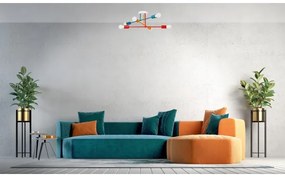 Lampadario a plafone CAMBRIDGE 6xE27/20W/230V blu/rosso/arancione