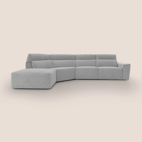 Clark Divano angolare con opzione relax elettrico in tessuto smacchiabile impermeabile T17 grigio