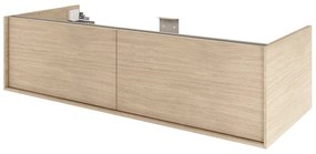 Mobile da bagno sospeso sotto lavabo L 120 x H 32 x P 48 cm rovere satinato, 2 cassetti SENSEA Neo Frame