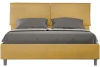 Letto Matrimoniale 160x190 cm con Rete e Contenitore Mados Ocra