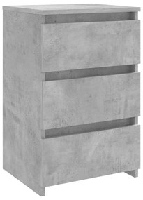 Comodino grigio cemento 40x35x62,5 cm in legno multistrato