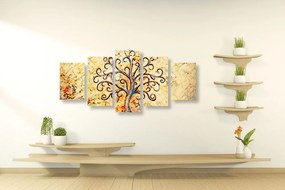 Quadri 5 pezzi – Simbolo dell'albero della vita