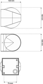 Applique LED 12W Bidirezione Curvo IP65 con LED Bridgelux - Bianca