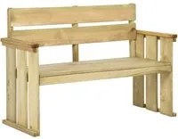 Panchina da Giardino 121 cm in Legno di Pino Impregnato 318407