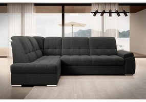 Divano angolare grigio scuro allungabile/con contenitore (con penisola a sinistra/a L) Sado – ELTAP