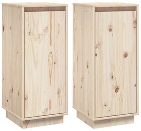 Credenze 2 pz 31,5x34x75 cm in legno massello di pino