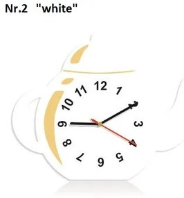 Orologio da cucina decorativo a forma di teiera Bianco