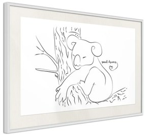 Poster  Resting Koala  Cornice Quadri Cornice nera con pass-partout, Larghezza x Altezza Home decor 45x30