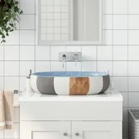 Lavabo da Appoggio Multicolore Ovale 59x40x14 cm Ceramica 155108