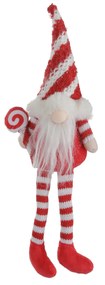 Gnomo Natale gambemolli 30 cm righe rosso bianco