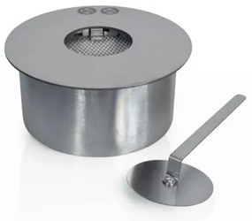 Bruciatore tondo per camino a bioetanolo biocamino inox 2,5 lt d.25 cm
