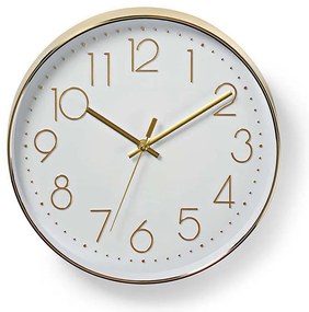 Nedis CLWA015PC30GD - Orologio da parete 1xAA bianco/dorato