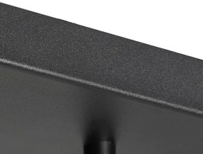 Lampadario Art Déco nero con vetro fumé 8 luci - Sandra