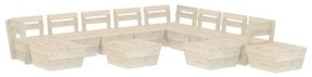 Set Divani da Giardino su Pallet 12 pz in Legno Abete Impregnato