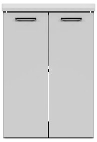 Mobile da bagno sotto lavabo Large bianco matt opaco L 60 x H 82.5 x P 50 cm 2 ante, lavabo non incluso