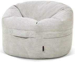 Pouf a sacco per bambini color crema con rivestimento in velluto a coste Roll 80 – SLOWDOWN