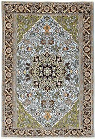 Ghom Tappeto 160 x 100 Blu (Iran) Annodato A Mano