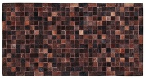 Tappeto Leath patchwork in cuoio marrone rossiccio, L 120 x L 60 cm