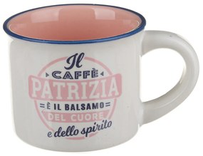 Tazzina caffè con nome Patrizia in gres porcellanato